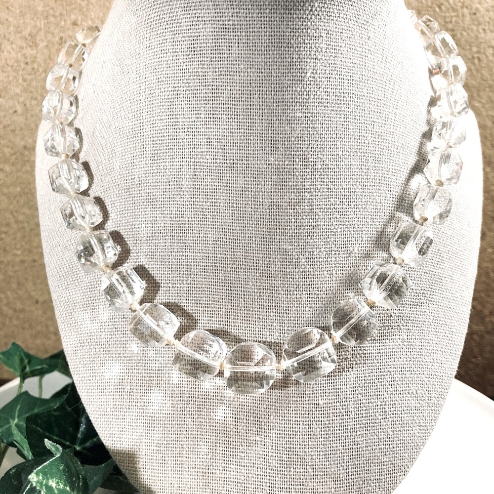 Art Deco Faceted Rock Crystal Choker